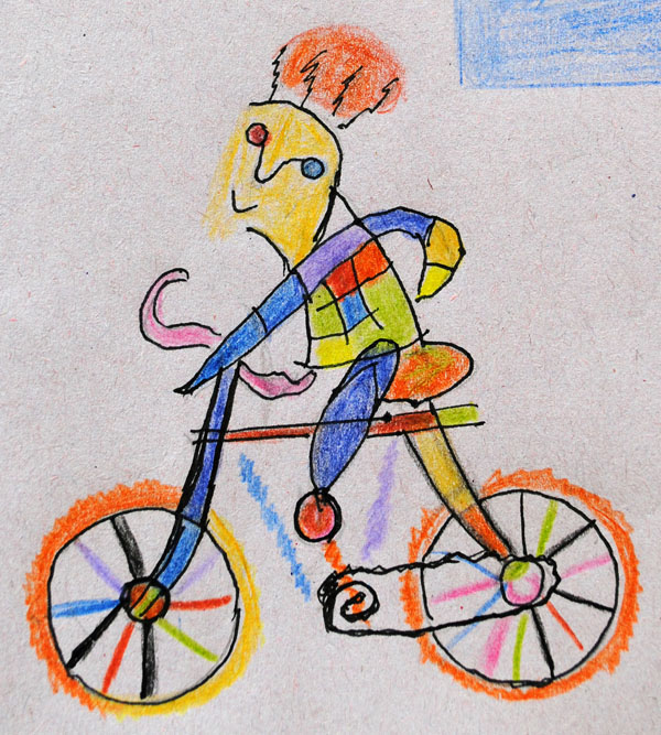 Crazy man on bike